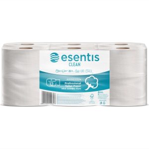 PROFESSIONAL TOILET PAPER ESENTIS-CARE MINI JUMBO 2-PLY, 12 ROLLS, 420 SHEETS - 84M B2B