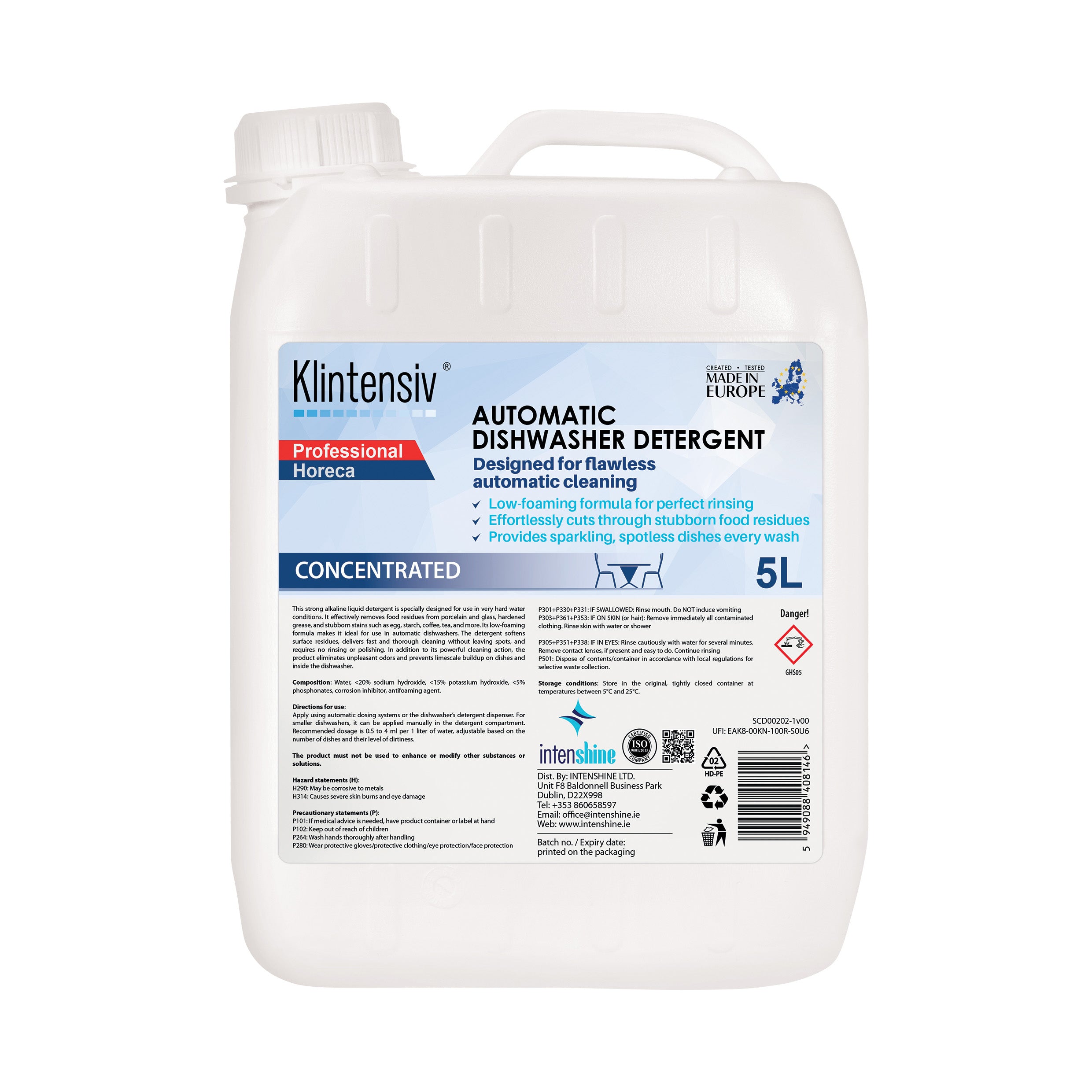 PROFESSIONAL DISHWASHING DETERGENT FOR AUTOMATIC DISHWASHING MACHINES B2B  5l