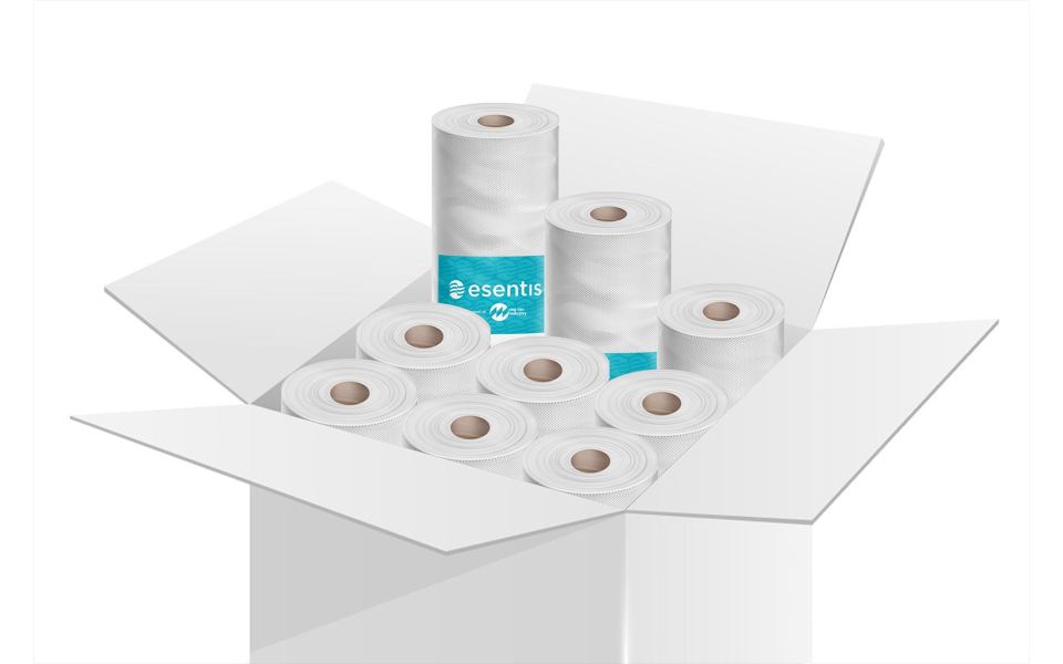 PAPER SHEET ROLLS 60CMX800GR, 2 LAYERS, 9 ROLLS/BOX B2B